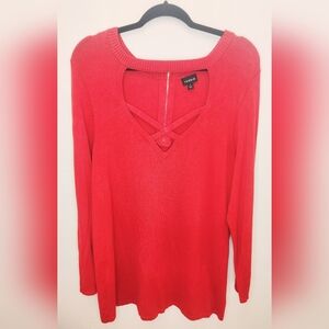 Torrid Suze 2 Red Strappy Cutout Sweater